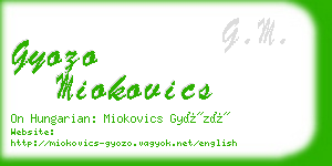 gyozo miokovics business card